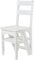 ZWLI Multifunktions Klapp Trittleiter Wohnzimmer Trittleiter, Bambus Holz 4 Tier für Küche Rückenlehne Esszimmerstuhl, Indoor Outdoor (Weiß)