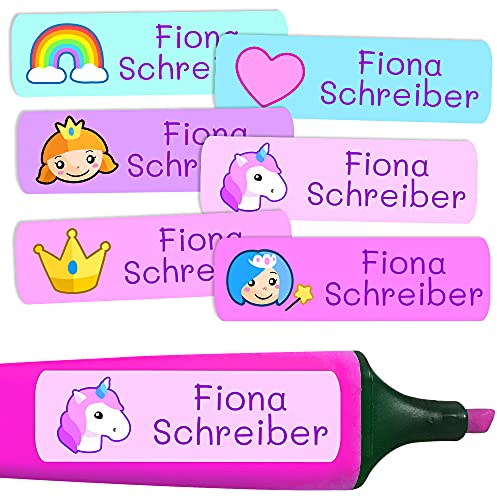 50 Klebeetiketten für Objekte 6 x 2 cm. Markierung. Aufkleber für Bücher und Schulmaterial für Kindergärten und Schulen beschriften (Fantasy)