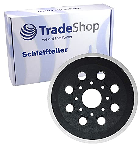 Trade-Shop Klett Haftteller/Schleifteller/Stützteller/Polierteller 125mm Ø 8 Löcher für Bosch Skil Exzenterschleifer