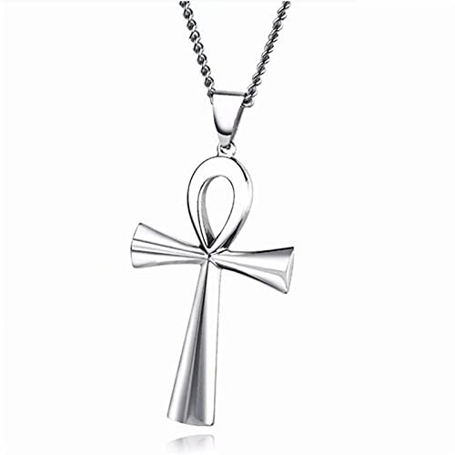 Ägypten Ankh Kreuz Anhänger Halskette für Frauen Männer Schlüssel des Lebens Edelstahl ägyptische Kette Halskette Hip Hop Schmuck Geschenk