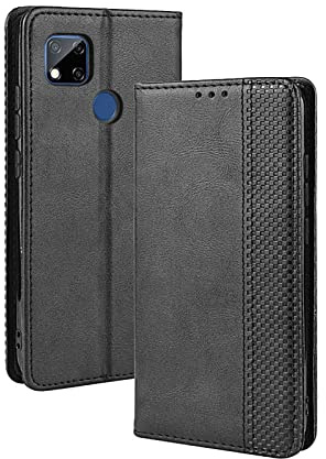 PEIYE Cover Pelle per Xiaomi Redmi 9C NFC/Redmi 9C, Portafoglio PU Pelle Slot Schede, Custodia Cavalletto Stile Libro Chiusura Magnetica, Flip Case -Nero