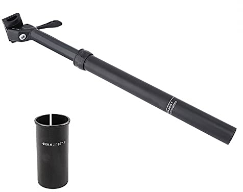 DONGKER Fahrrad Sattelstütze, 27,2mm 410mm Teleskopsattelstütze, Höhenverstellbare Sattelstange mit Reduzierhülse für MTB, Fahrrad, E-Bike, Trekking, Citybike