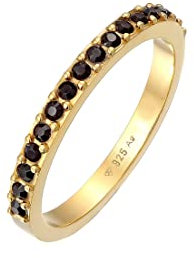 Elli Ring Damen Band Memoire mit Kristallen in 925 Sterling Silber