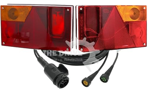 The Drive | Anhänger Rückleuchten Satz | Aspöck Multipoint 1 I | 4m Anschlusskabel 13-polig | Rechts & Links | Bajonett-Anschluss | Rücklichter für PKW-Anhänger, Trailer & Wohnwagen