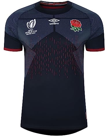 Umbro Kids England Rugby RWC Alternative Pro Shirt 2023 2024 Navy 11-12 Years