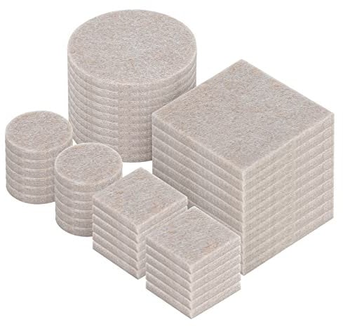 64PCS Felt Furniture Pads 5mm Thicken Furniture Floor Protectors Felt Pads for Furniture (50mm+25mm) Anti Scratch Floor Protectors for Chair Leg Furniture Feet Wood Floor Protectors