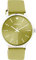 Oozoo Vintage Damen Uhr - Silber Armbanduhr Damen mit 20mm Lederarmband in Ockergelb - Analog Damenuhr in rund C10986