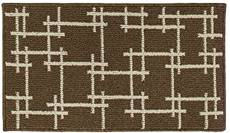 JVL Vector Machine Washable Latex Backed Doormat, 40x70cm, Brown