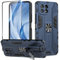 Btstring Hülle kompatibel mit Xiaomi Mi 11 Lite 4G/5G/5G NE mit Schutzfolie, Militär Standard Cover Case Standfunktion Handy Hüllen -Blau