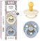 BIBS Colour Liberty Schnuller 2er-Pack, BPA-frei, Kirschform Nippel. Naturkautschuk/Latex, Hergestellt in Dänemark, Größe 1 (0-6 Monate), Eloise Dusty Blue