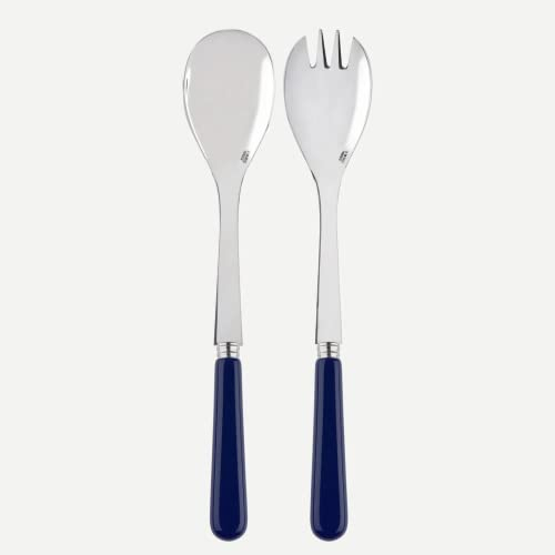 SABRE PARIS - Couverts à salade 2 pièces 26 cm - pop - inox & acrylique - lave-vaisselle - bleu marine