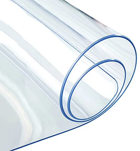 Transparente Tischfolie 2mm,Tischdecke mit Abgeschrägter Kante, Tischschutz,Pflegeleicht und Abwischbar,Schutztischdecke,PVC Folie für Tisch,Hochglanz Tischschutz für Ihren Tisch,95x230cm