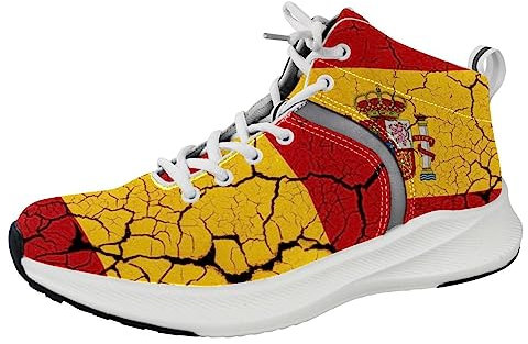 Zapatos deportivos para correr con emblema de la bandera de España para hombre, ligeros, para caminar y gimnasio, Multicolor, 7.5 US