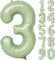 Folienballon Mintgrün Zahl 0 bis 9 als Deko für Geburtstag und Party | 80cm groß | Mint Olive Grün Zahlen Ballondeko Kindergeburtstag Partydeko, Edition: 3. Geburtstag