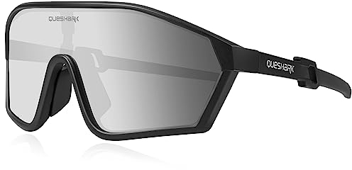 Queshark Polarisierte Fahrradbrille - Radsport Brillen für Männer & Frauen - UV400 Schutz,Sportbrille MTB & Snowboard Zubehör