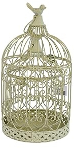 Blumenampel Metall 2er Set Hängeampel Vogelkäfig weiß Vintage (11151)