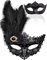 SIQUK 2 Stück Venezianische Maske Paar Maskerade Mask Venezianischen Maske Kostüm Masken für Damen Herren Halloween Karneval Party, Schwarz