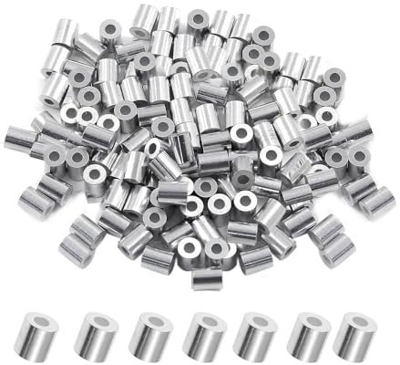 Lot de 200 manchons d'arrêt ronds pour câble métallique de diamètre en aluminium (M1, 1 mm)