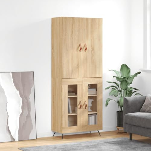 CBLDF Highboard Sonoma Eiche 69,5x34x180 cm Holzwerkstoff