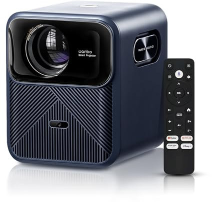 Proyector Wanbo Mozart 1 Pro con WiFi y Bluetooth, proyector de película Android TV 11, proyector Inteligente Nativo de 900 lúmenes ANSI 1080P, Enfoque automático, evitación de Objetos (M1 Pro)