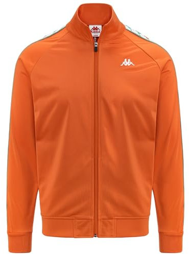 Kappa - Felpa con Zip, Uomo, Arancio, Poliestere, SPORT STREET, 222 BANDA ANNISTONI SLIM, Taglia: M