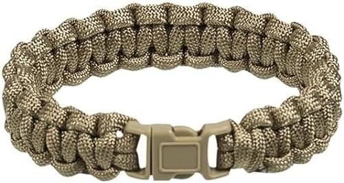 Paracord Survival Armband olive, schwarz, khaki coyote tan, je nach Auswahl Outdoor ca 2,20cm breit, 18cm, 20,5cm bzw 23 cm lang, Notfallseil Cord (20,5cm khaki/coyote tan)
