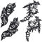 GORGECRAFT 4Stk 2 Stile Blätter Bestickte Applikationen Spitzenstoff Schwarzes Blatt Blume Aufnäher Zum Aufnähen DIY Hochzeitskleid Kragen Ausschnittbesatz Applikation Zum Nähen Kleidung Hut Tasche