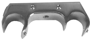 BASIT Deckenträger Gardinenstange zweiläufig Edelstahl Look I Gardinenstangen Träger 20mm Deckenbefestigung I Gardinenstangen Halterung Vorhangstange D60