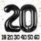 ballonluftballon 20 jahre | Schwarz 20 ballons-40-101cm 20 Geburtstagsdeko -20 Folienballon Zahl Deko zum Geburtstag fliegt mit Helium 20 Geburtstag für Männer Frauen 20 Geburtstagsparty Jubiläum…