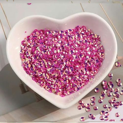 1200 Stück (10 g), Größe 3 mm, glitzernde Farbe, lose Pailletten, Pailletten, Nähen, Hochzeit, Basteln, Kleidungsstück, Schuhe, Tasche, Nagelkunst-Zubehör, JG Rose