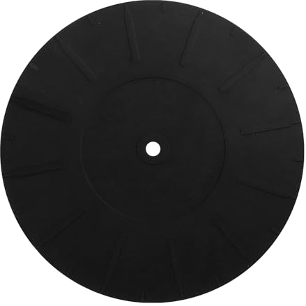 Silicone Turntable Mat, 7 Inch Diameter Turntable Platter Mat Anti-Static & Anti-Slip Record Player Mat Turntable Rubber Mat Turntable Slipmat Pad for All LP Vinyl Record Players (Black)