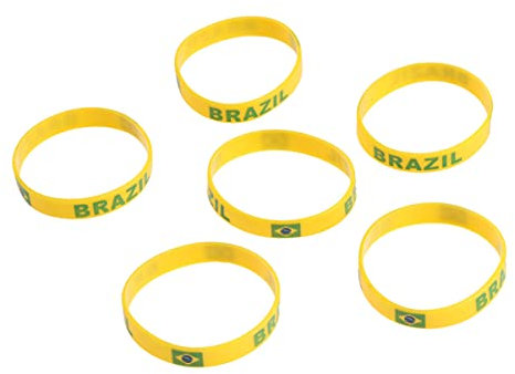 Toddmomy Nationalflaggen-Armband 6 Stück Silikon-Armbänder Armbänder Mit Brasilianischer Flagge Ländersport- Partygeschenke Für Internationale Wettkämpfe