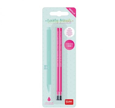Tinta unita Legami-Set mit 6 radierbaren Gelstiften, Tinte Schwarz, Blau, Orange, Türkis, Schwarz, Violett