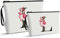 Vavabox 2-Teiliges Kulturbeutel Set,Personalisierbare Kosmetiktasche, Geburtstagsgeschenk Für Frauen (L, weiß)