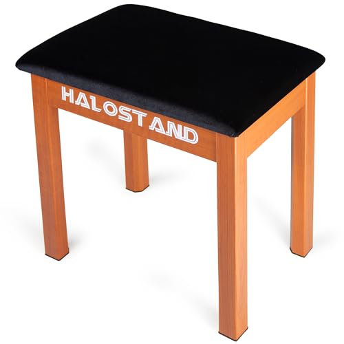Halostand Klavierbank mit Stauraum, Massivholz-Tastaturbank, Klavierregal, Hocker, Stuhl mit hochdichtem Wildlederkissen, Holz-Finish