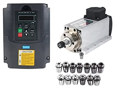 CNC 1,5 kW luftgekühlter Spindelsatz 1500 W quadratischer luftgekühlter Spindelmotor + 1,5 kW VFD-Wechselrichter + 13 Stück/Set ER11 Schnell und einfach zu montieren