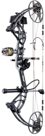Bear Archery Cruzer G4 Adjustable Compound Bow for Youth & Adults, Lightweight 3.2 lbs, 10–70 lb. Draw Weight, 14–30 Draw Length, Trophy Ridge Ready-to-Hunt Package, Black