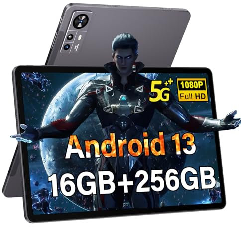 Tablette 11 Pouces 2k Android 13, 16GO RAM + 256GO ROM(TF 512GO) | 8600 mAh | Octa - Core | 5MP + 13MP | 2000 * 1200 Pixels | Bluetooth 5.0 | 5G+2.4G WIFI | Tablette Avec Étui De Protection - Gris