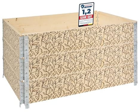 Garronda Holzaufsatzrahmen mit Print – Hochbeete für Pflanzen Blumen Kräuter Obst und Gemüse Aufbewahrungskiste aus Holz mit dekorativem Druck GD-0075 (120x80x20 cm, Blatt, 3St)