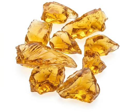 V-PREMIUM SOLUTION Glassteine & Glasbrocken Bernstein 2 kg (3-5 cm) – Dekorative Garten-Steine aus Recycling-Glas für Gabionen, Vasen & Beet-Deko – Wetterfeste Glaskristalle für Innen & Außen