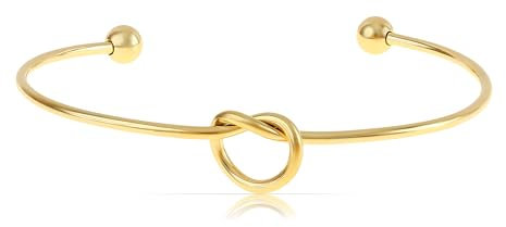 Made by Nami Herz Armreif Silber oder Gold aus chirurgischem Edelstahl 316 Größenverstellbar Hypoallergen Schmuck Damen Geschenke für Frauen Beste Freundin Geschenk (Gold)