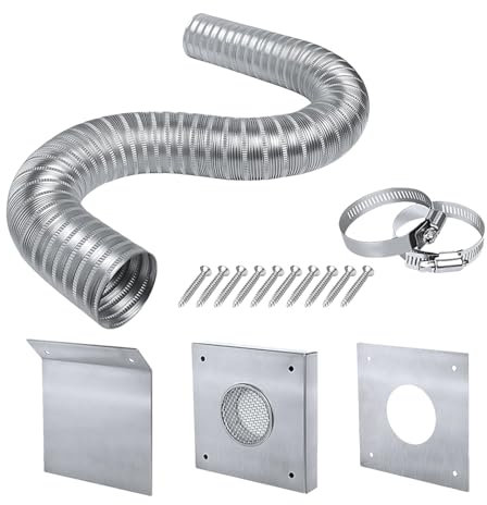 Kaltluftansaugset für den Außenbereich – tragbar. Robustes Lüftungsrohr aus Edelstahl, langlebiges Kaminzubehör | Leicht tragbares Frischluftsystem Luftzirkulation, Zuluftrohr für Heizungen