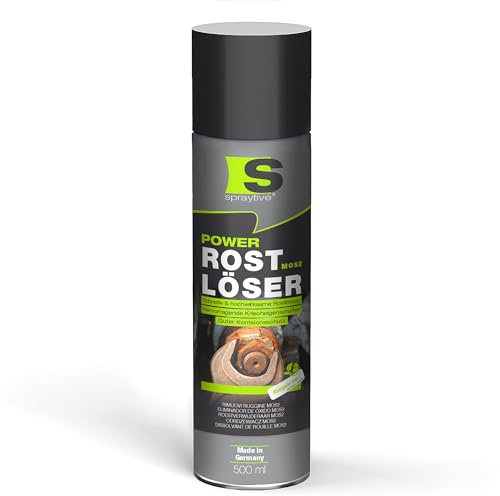 Spraytive 1 x 500ml Power Rostlöser MoS₂ Spray – Hochwirksamer Rostentferner mit Festschmierstoff – Kriechfähig, reibungsarm, korrosionsschützend – Für KFZ, Werkstatt & Industrie – Made in Germany