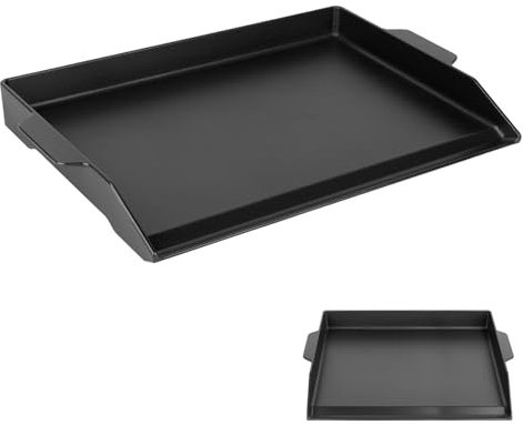 58,4 x 40,6 cm Universal-Kochpfanne aus Gusseisen, flache Oberseite, voreingebrannter antihaftbeschichteter Grilleinsatz für die meisten Gasgrills und 4-Brenner-Herdplatte, Grillplatte für Gasgrill