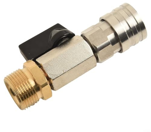 HavenDomicile Edelstahl Hochdruckreiniger Kugelhahn M22 Schnellkupplung 4500 PSI Max Druck 60°C Max Temperatur für Sprühgeräte Düsen Pumpen Schläuche