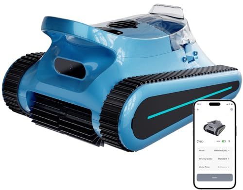 Robot nettoyeur de piscine sans fil, aspirateur de piscine 180 W, moteur sans balais, aspiration de 45 000 Pa, escalade murale et ligne de flottaison, cartographie automatique des chemins, pour