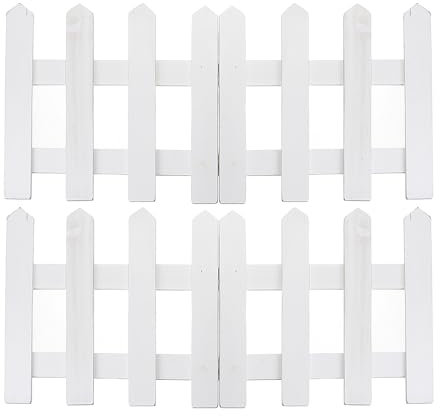 HEJIGOOD Staccionata in legno per albero di Natale, decorazione per albero di Natale, in miniatura, 119 cm di lunghezza x 30 cm di altezza (bianco)