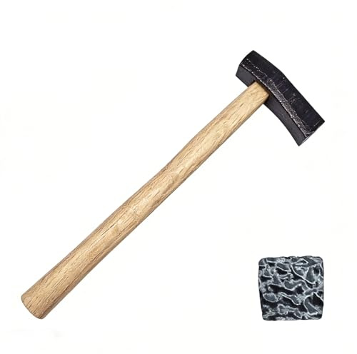 1 martillo de textura con mango de madera, martillo de metal para reparación de joyas y herramientas de tallado de bricolaje