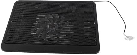 Jelquix Laptop Cooler Cooling Pad with Big Fan, Noise-Free Ergonomic Stand for 14 Notebook, Black Size, Suit for Gamers or Movie Watchers (Black)