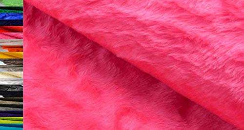 StoffBook BÄRCHENFELL TEDDYFELL FELL STOFF FELLIMITAT STOFFE METERWARE, D204 (Pink)